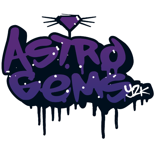 Logo de Astro Gems y2k, marca de gemas dentales y tooth gems en CDMX